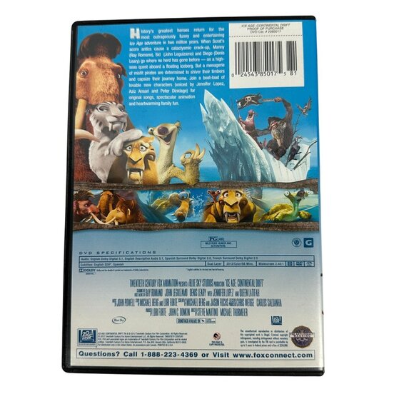 Ice Age: Continental Drift DVD Movie Rated PG NTSC Widescreen Region 1 2012 - Picture 2 of 3